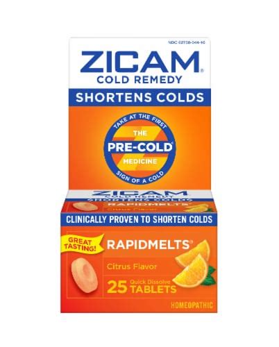 Zicam® Cold Remedy Shorten Colds Zinc Formula Citrus Flavored Rapidmelts® Tablets 25 Ct Smith