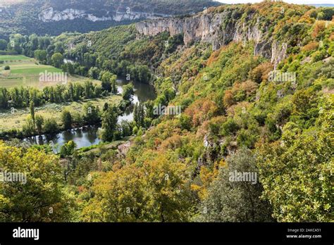 France Lot Geopark Of Quercy View On Lot Valley And Saint Gery From