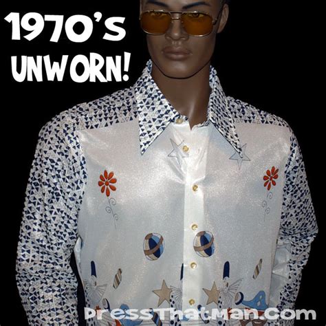 70s Butterfly Collar Unworn Vintage Disco Shirt Mens L Dressthatman