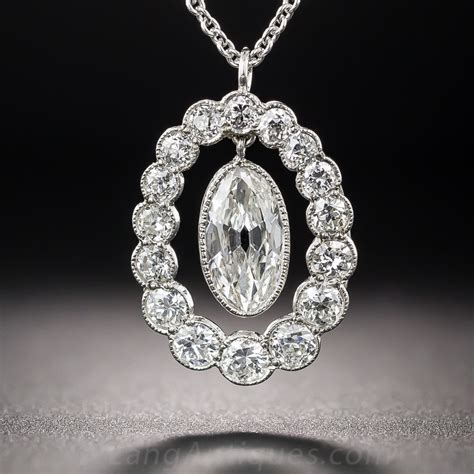 Edwardian Diamond Pendant Necklace