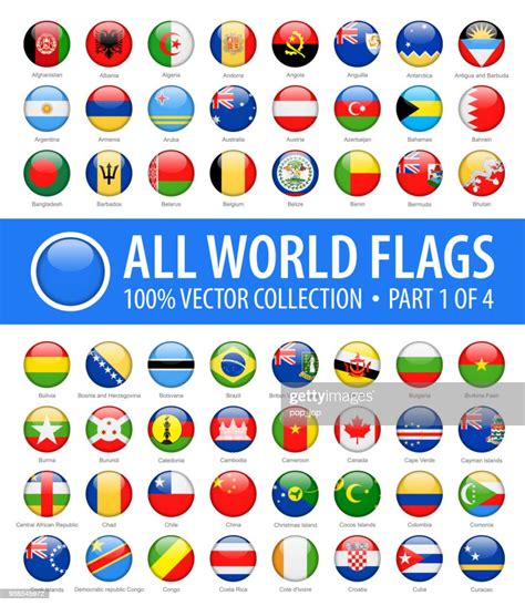 World Flags Vector Round Glossy Icons Part 1 Of 4 High Res Vector