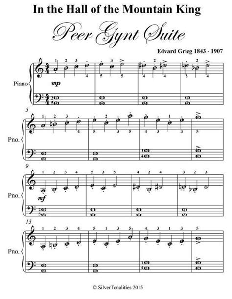 In The Hall Of The Mountain King Peer Gynt Suite Easiest Piano Sheet