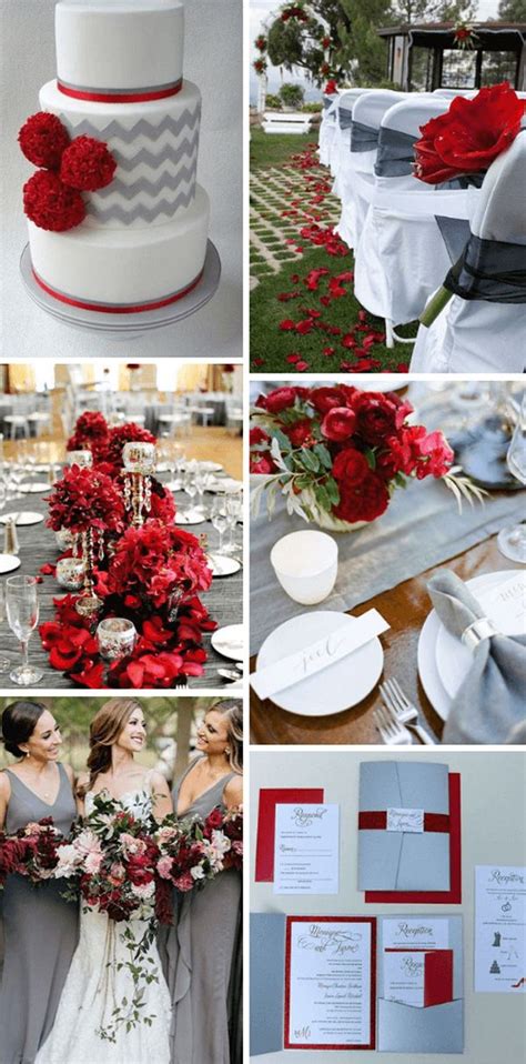 Red And Gray Wedding Color Palettes For The Bride Groom And Guests To