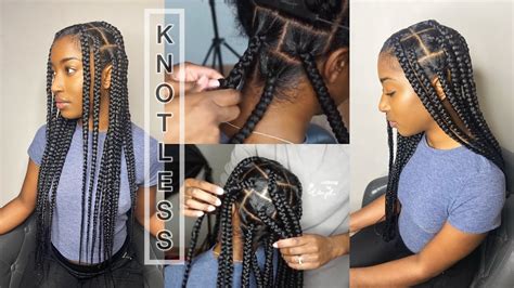 how to do super easy flat jumbo knotless box braids detailed youtube