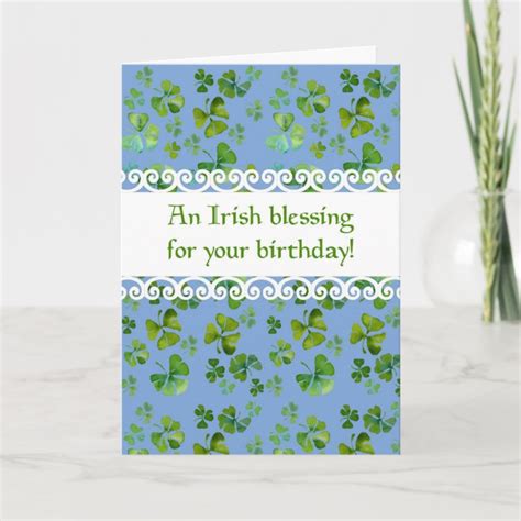 Irish Blessing Birthday Card Uk