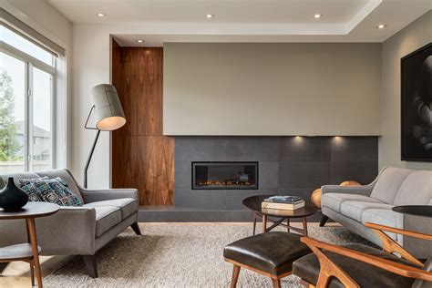 Contemporary Interior Design With Extensive Walnut Millwork
