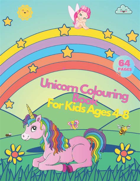 Unicorn Colouring Book For Kids Ages 4 8 Easy And Relaxing 64 Pages