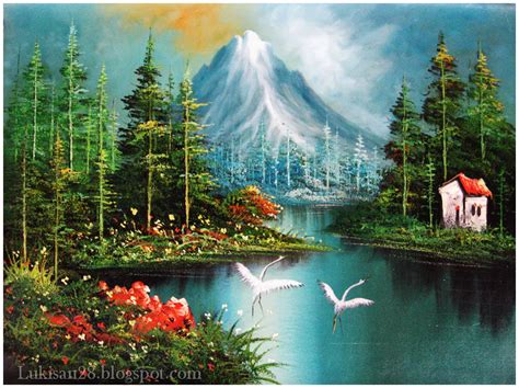 lukisan aquarel pemandangan alam