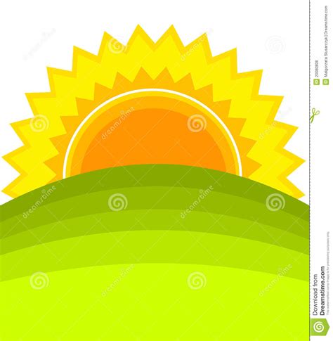 Sunrise Stock Vector Illustration Of Hill Grass Shiny 20080808