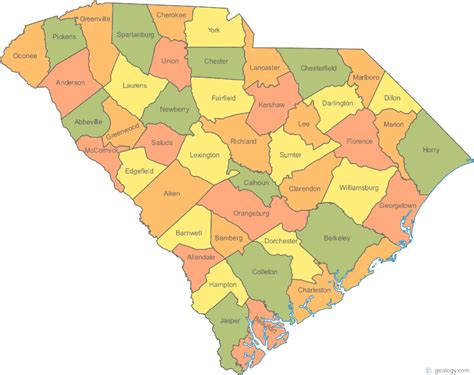 Sc Counties South Carolina County Map This Map Shows South Carolina S