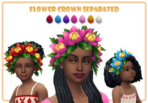 Flower Crown Separated Sims 4 Children Sims 4 Toddler Sims 4 Cc Packs