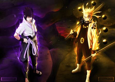 Download Naruto And Sasuke Fierce Avowed Rivals Wallpaper