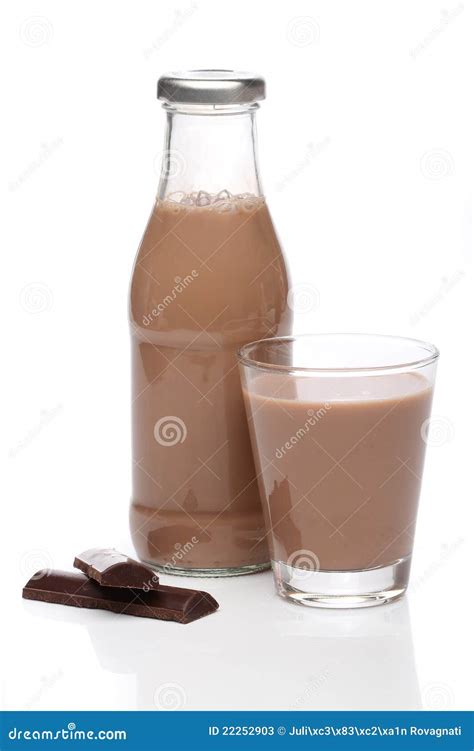 Bottle And Glass Of Chocolate Milk Stock Photos Image 22252903