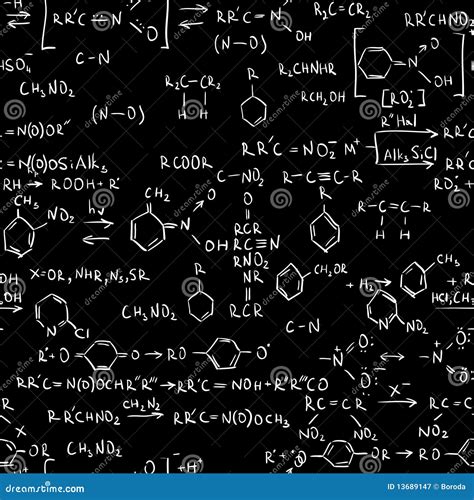 Chemistry Formulas Of Chemical Elements Molecules Instruments Vector