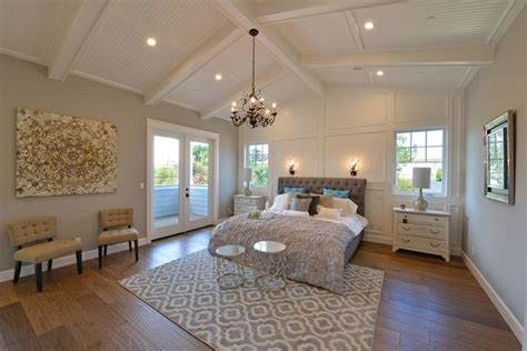 Most people think that crown molding is outdated, but the truth is that crown molding still pretty useful and can be a great solution to add a more classical or elegant touch into the room. Traditional Master Bedroom with Carpet, Cathedral ceiling ...