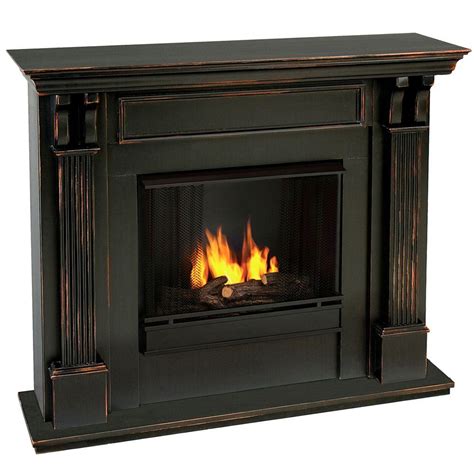 Real Flame Ashley 48 In Gel Fuel Fireplace In Blackwash 7100 Bw The