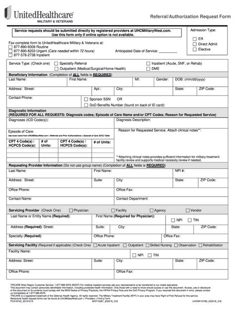 United Healthcare Prior Authorization Outpatient 2016 2024 Form Fill