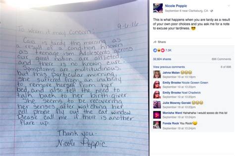 Moms Brutally Honest Tardy Note For Teen Goes Viral