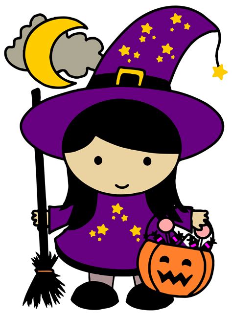 Cute Halloween Witch Girl Clip Art Image Clipsafari