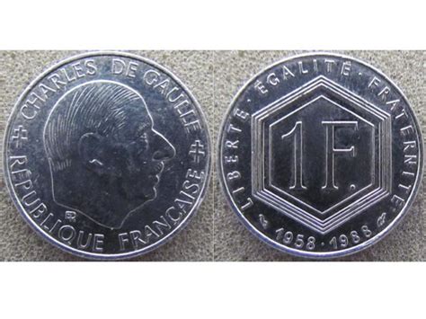 De Gaulle French One Franc Coin From 1988 With A Portrait Flickr