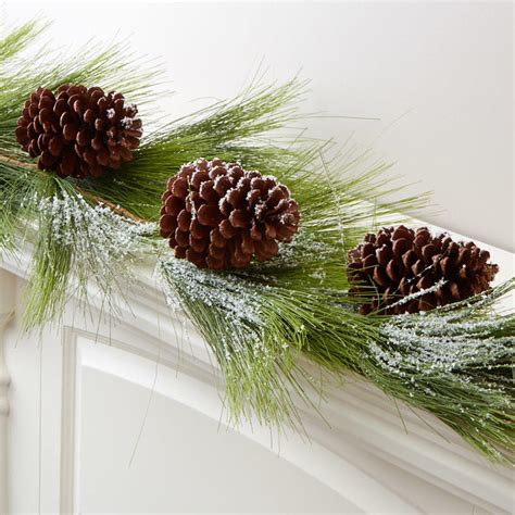 Green Pine Garland With Cones Christmas Garlands Christmas And