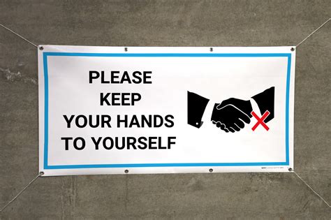 Please Keep Your Hands To Yourself With Icon Banner
