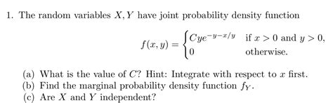 Solved Determining Independence Of Two Random Variables From Joint