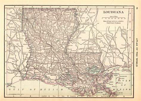 Antique Louisiana Map 1931 Vintage State Map Of Louisiana Etsy