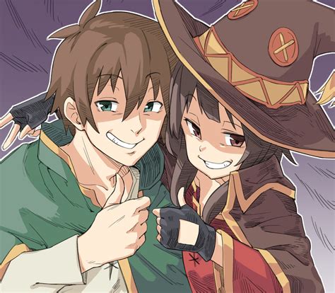 Megumin And Satou Kazuma Kono Subarashii Sekai Ni Shukufuku Wo Drawn