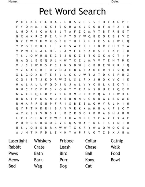 Pet Word Search Pdf Printable Word Puzzles For Kids W