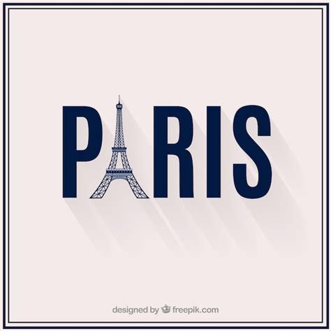 Premium Vector Paris Text With Tower Eiffel