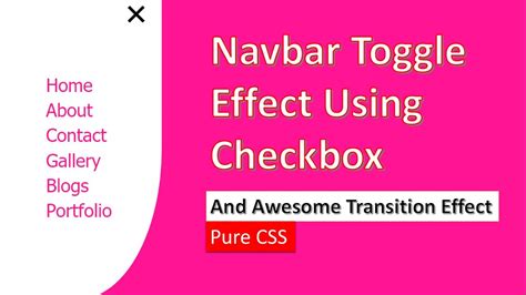 Navbar Toggle Effect Using Pure Css Awesome Navbar Toggle Using