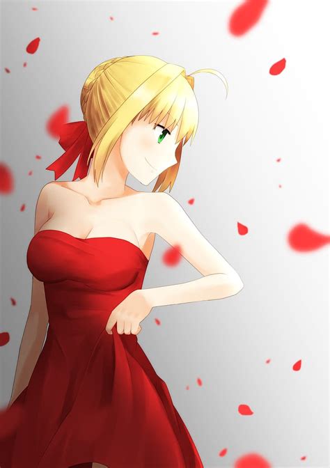 1366x768px Free Download Hd Wallpaper Anime Anime Girls Boobs Big Boobs Red Dress Fate