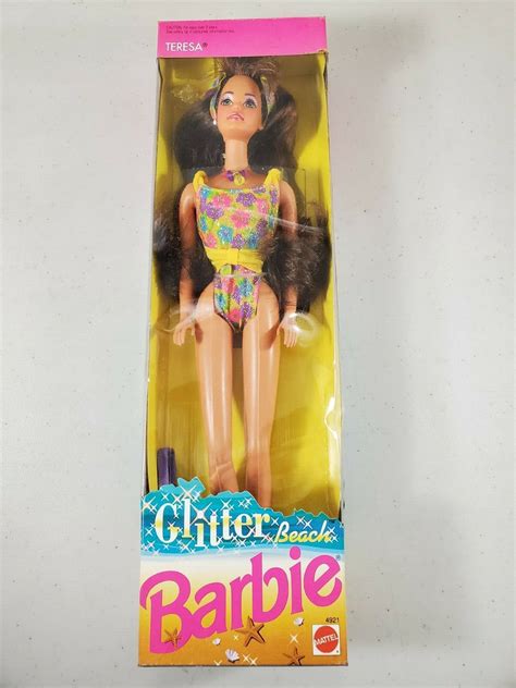 Glitter Beach Barbie Teresa Mattel Swim Suite Necklace Hair Brush