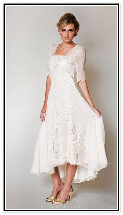 Influenced by the 1950's, this vintage inspired dress is the perfect wedding gown for older brides looking for a fun and flirty number to bring to their wedding. second wedding dresses for older brides | Wedding Dresses ...