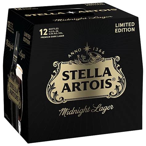 Stella Artois Midnight Lager Beer Bottles 12 112 Fl Oz Jewelosco