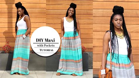 Diy Maxi Skirt With Pockets Tutorial Youtube
