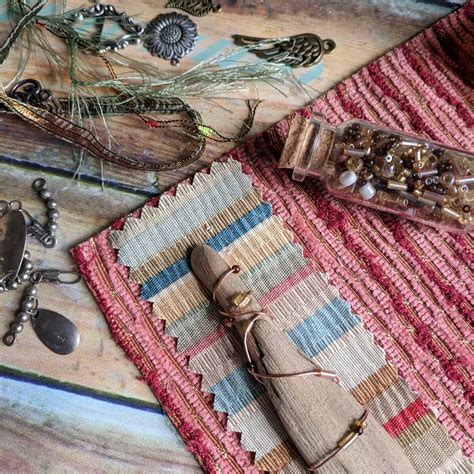 Sewing A Piece Of Driftwood On To The Fabric Vintage Junk Journal Junk Journal Fabric Journals