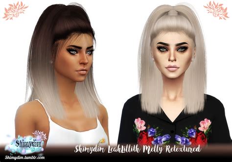 Sims 4 Hairs Shimydim Leahlillith`s Melly Hair Retextured