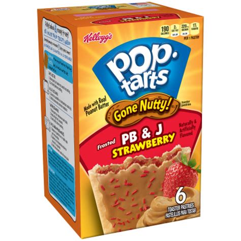 Pop Tarts Gone Nutty Frosted Pb And J Strawberry Toaster Pastries 6 Ct 1 75 Oz Fry’s Food Stores