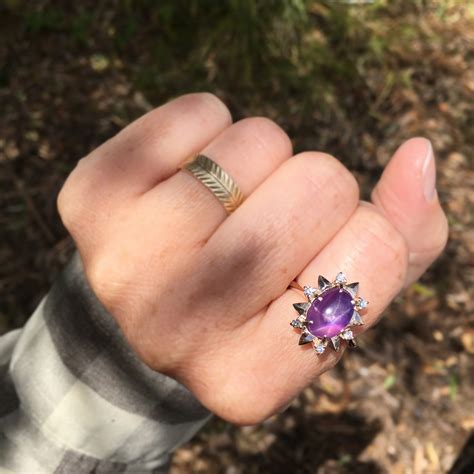 Disco Magic Natural Purple Star Sapphire In A Rose Gold Star Setting