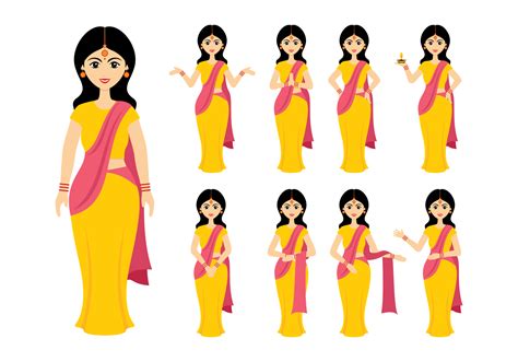 Indian Women Vector Free Cartoon Characters Cartoon Character Design