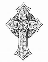 Coloring Cross Adult Mandala Colouring Printable Sheets Adults Cruces Getcolorings Christian sketch template
