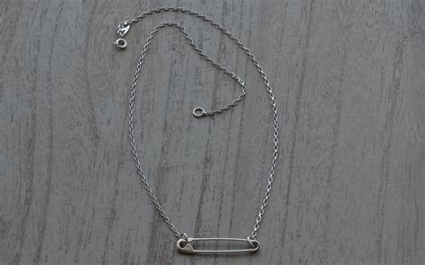 Sterling Silver Safety Pin Necklace Solidarity Charm Jewelry Etsy