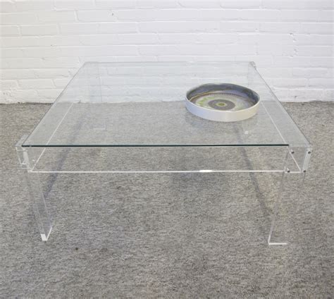 Vintage Lucite Coffee Table Charles Hollis Jones Chrome And Lucite
