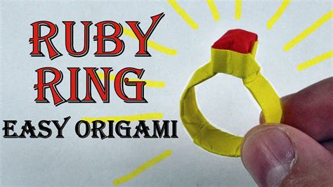 How To Make Origami Ring Out Of Paper 💍 Paper Ring With Gem Youtube