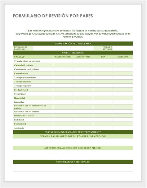 Plantillas Gratuitas De Evaluaci N Del Desempe O De Vrogue Co