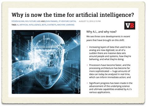 Why Artificial Intelligence And Why Now Via Venture Beat