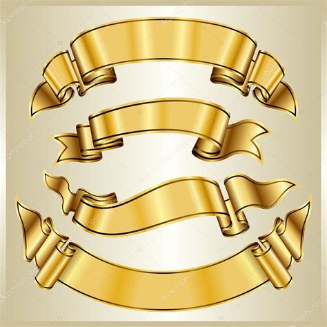 Download free gold ribbon vectors and other types of gold ribbon graphics and clipart at freevector.com! Gold ribbon collection — Stock Vector © Zybr78 #6847878