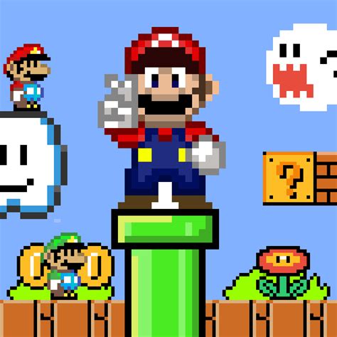 16 Bit Pixel Art Mario I Decided To Take One Of The Early Mario